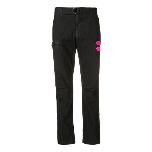 Men's Off-White D Waist Casual Long Pants/Trousers Slim Fit Black OMCA084R19A210211000