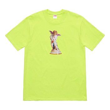 Supreme SS19 Cupid Tee NeonGreen Angel Printing Short Sleeve Unisex Red Green SUP-SS19-690