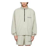 Fear of God Essentials FW21 Half-zip Track Jacket Green/Concrete FOG-FW21-105