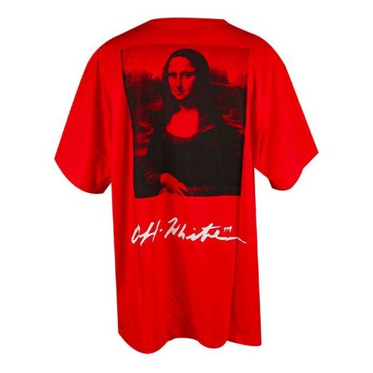 Off-White Mona Lisa Oversized T-Shirt 'Red' OMAA038S191850052010