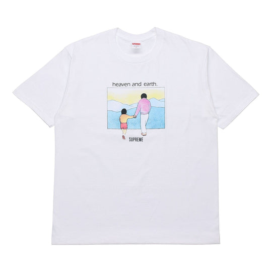 Supreme FW19 Week 1 Heaven and Earth Tee Printing Short Sleeve Unisex White SUP-FW19-193