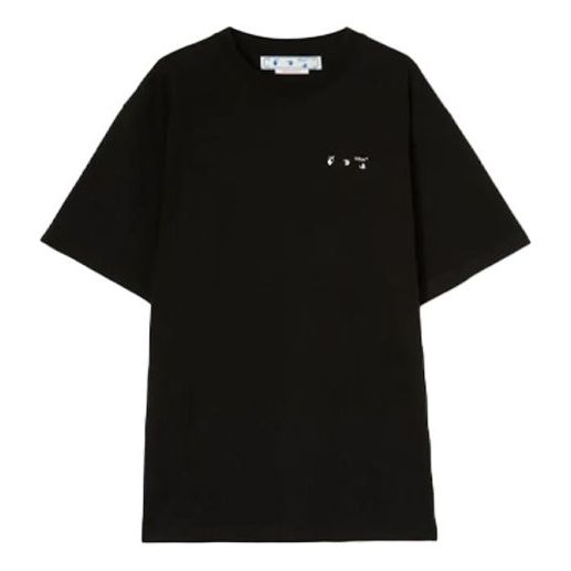 Men's Off-White SS22 Back Caravaggio Short Sleeve Loose Fit Black T-Shirt OMAA038C99JER0061001