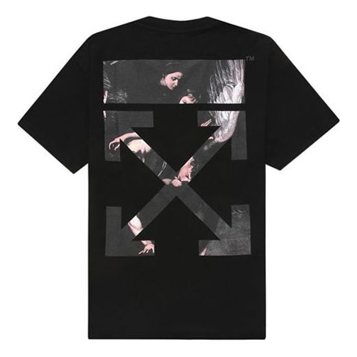 Off-White Painting Arrow Printing Short Sleeve Black OMAA038G20JER0031088