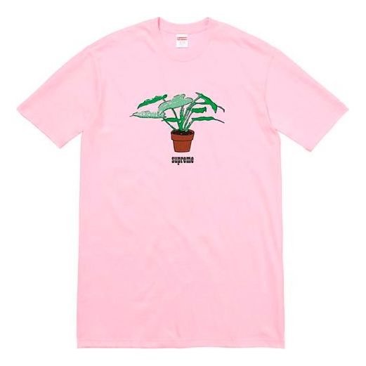 Supreme FW17 Plant Tee Light Pink Bonsai Printing Short Sleeve Unisex SUP-SS18-672