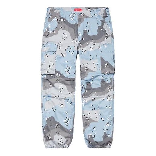 Supreme SS20 Week 1 Cargo Pant Drawstring Casual Pants Unisex Blue Camouflage SUP-SS20-109