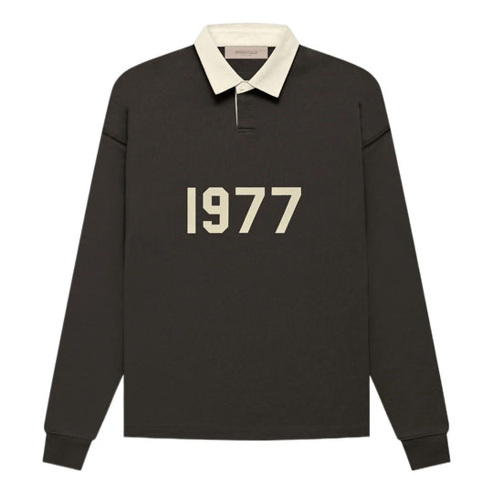 Fear of God Essentials FW22 Henley Rugby Polo 'Off Black' FOG-FW22-366