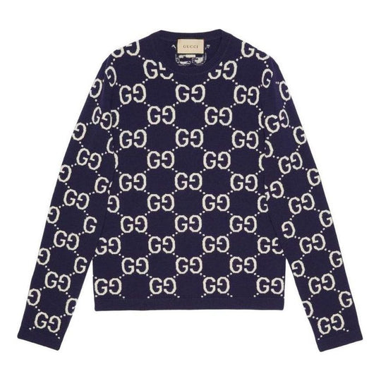 Gucci GG Wool Jacquard Sweater 'Blue Ivory' 692900-XKCC5-4492