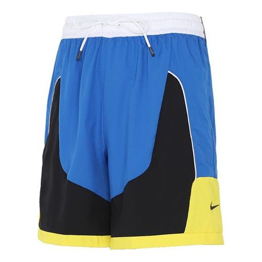 Nike Throwback Colorblock Woven Sports Basketball Shorts Blue CV1863-403