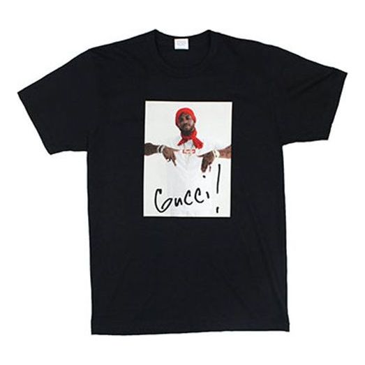 Supreme FW16 Gucci Mane Tee Black Character Printing Short Sleeve Unisex SS18-0220