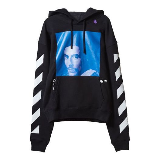 Men's Off-White Character Printing Long Sleeves Black OMBB037F181920111030