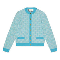 (WMNS) Gucci SS20 Wool-Blend Bead Cotton Cardigan For Blue 629452-XKBHQ-4692