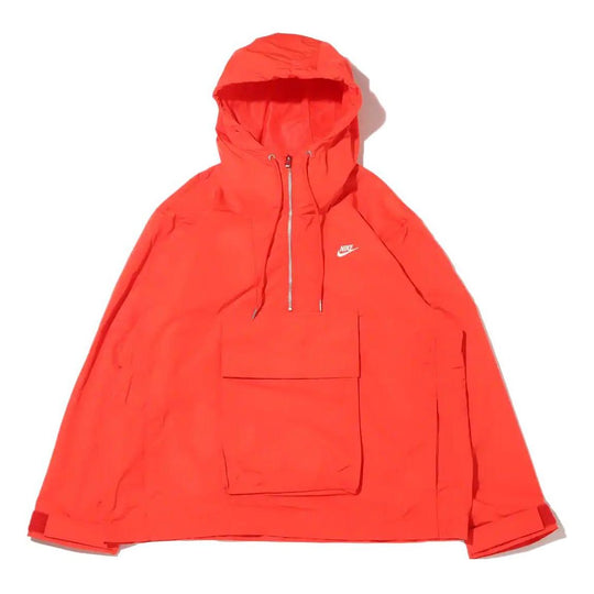 Men's Nike Sportswear Circa Logo Solid Color Waterproof Hooded Jacket Light Deep Red DQ4235-696