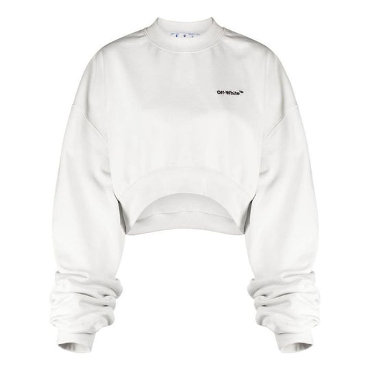 (WMNS) Off-White For All Helvetica Crop Over Crewneck 'White Black' OWBA069S23JER0010410