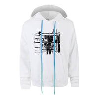 Men's Off-White Printed Logo Arrow Hooded Long Sleeves White OMBB037F19E300070110