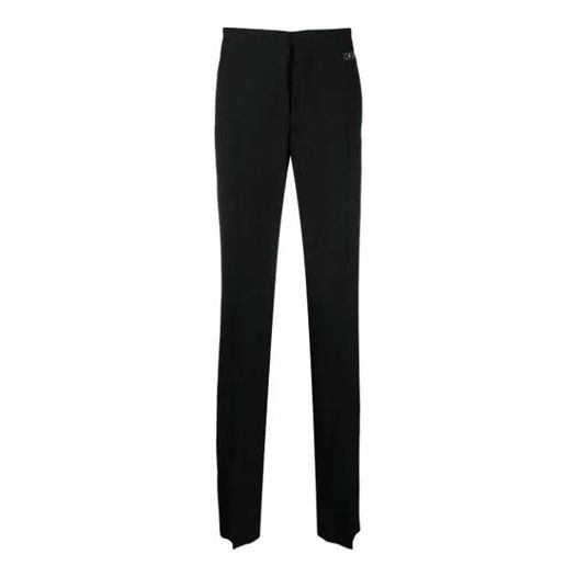 Off-White SS21 Logo Straight Casual Long Pants Slim Fit Version Black OMCA176S21FAB0021000