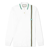 Gucci Long Sleeve Stripe Jersey Polo 'White' 628338-XJCQR-9061