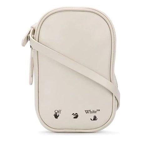 Off-White logo shoulder strap pouch 'Beige' OWNJ001E20LEA0010110