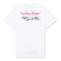 Men's Off-White Golden Ratio Yellow Gold Printing Short Sleeve White T-Shirt OMAA038R201850120188