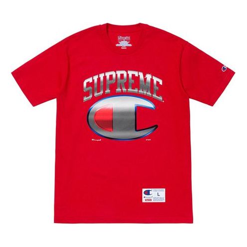 Supreme SS19 x Champion Chrome S/S Top Crossover Short Sleeve Unisex Red SUP-SS19-10256