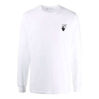 Off-White FW21 Logo Arrow Pattern Round Neck Pullover Ordinary Version White OMAB001F21JER0010110