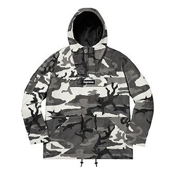 Supreme FW18 Leather Anorak Snow Camo 'Black White Grey' SUP-SS18-716