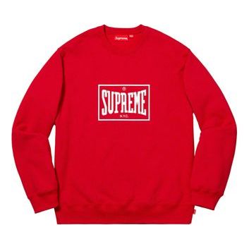 Supreme SS19 Warm Up Crewneck Red Chest logo Pullover Unisex SUP-SS19-412