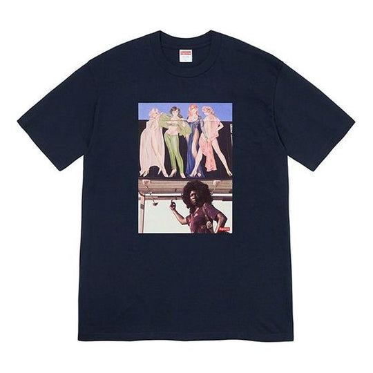 Supreme FW19 Week 7 American Picture Tee USA Photo Printing Short Sleeve Unisex Navy Blue SUP-FW19-741