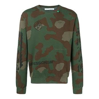 Off-White SS19 Camouflage Diag Stencil Crewneck Sweater OMBA025R190030169910