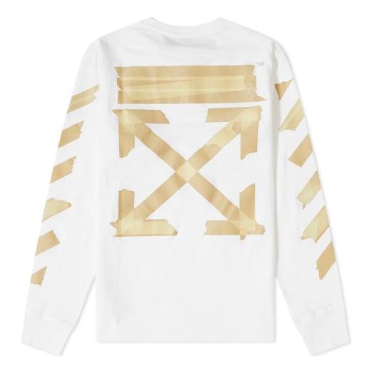 Off-White SS20 Tape Arrows Printing Long Sleeve Men White OMAB001R201850020148