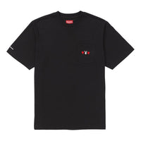 Supreme FW18 x Playboy Pocket Tee Black Crossover Solid Color Short Sleeve Unisex SUP-FW18-633