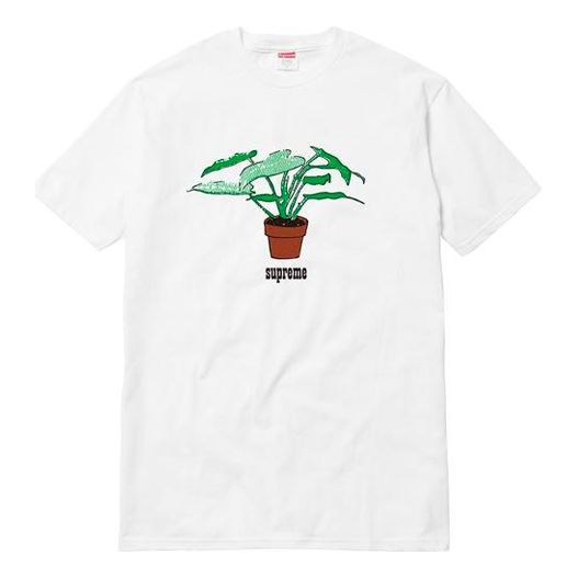 Supreme FW17 Plant Tee Pale Blue Bonsai Printing Short Sleeve Unisex White SUP-SS18-662