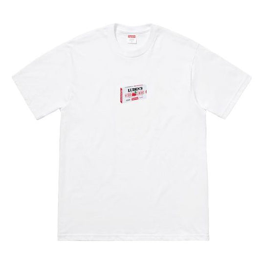 Supreme FW18 Ludens Tee White Cherry Candy Box Printing Short Sleeve Unisex SUP-FW18-1184