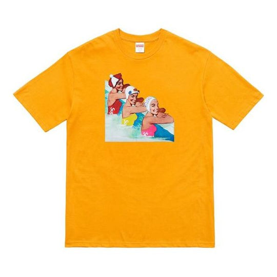 Supreme SS18 Swimmers Tee Mustard Short Sleeve Unisex Yellow T-Shirt SUP-SS18-498