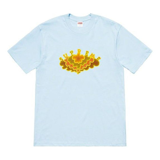 Supreme SS19 Cloud Tee clouds Pattern Short Sleeve Unisex Light Blue SUP-SS19-10511