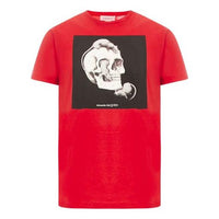 Men's Alexander McQueen Skeleton Printing Short Sleeve Red 611010-QOZB4-0905