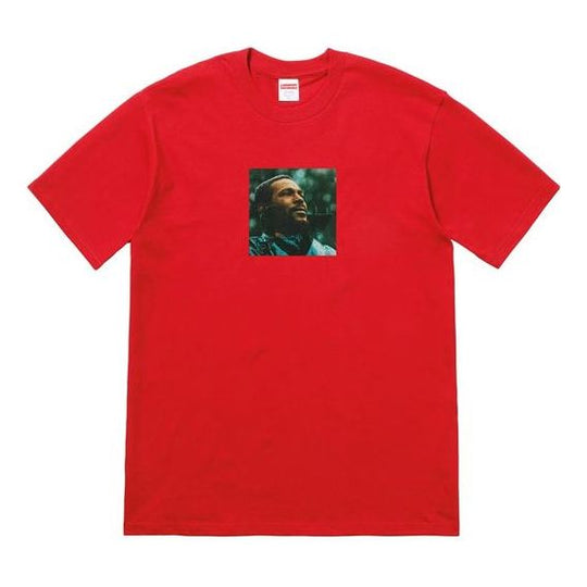 Supreme FW18 Marvin Gaye Tee Red Character Printing Short Sleeve Unisex SUP-FW18-1183