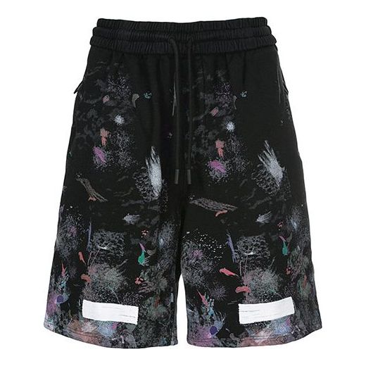 Off-White Splash Ink Pattern Printing Shorts Black OMCB009F176190329901