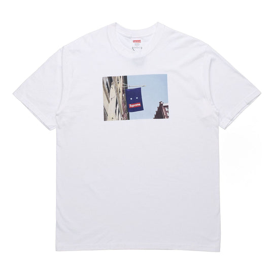 Supreme FW19 Week 1 Banner Tee Short Sleeve Unisex White SUP-FW19-226