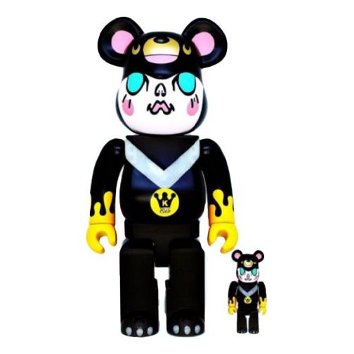 BE@RBRICK Molly Bear 2018 100%+400% 'Black White Yellow' MOLLY-BEAR