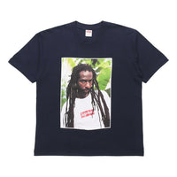 Supreme SS19 Buju Banton Tee Reggae Character Printing Short Sleeve Unisex Navy Blue SUP-SS19-10475