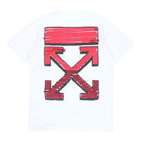 Off-White SS21 Back Arrow Logo Printing Round Neck Pullover Short Sleeve White OMAA027R21JER0030125