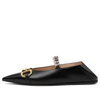 (WMNS) Gucci Ballet Flat With Horsebit Leather 'Black' 621161-1RH00-1000