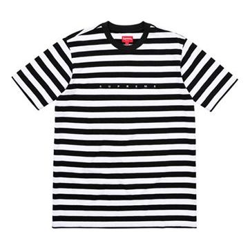 Supreme SS18 Bar Stripe Tee Black Short Sleeve 'Black White' SUP-SS18-0013