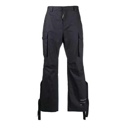 Off-White SS21 Printing Cargo Casual Pants Version Black OMCF026S21FAB0010601
