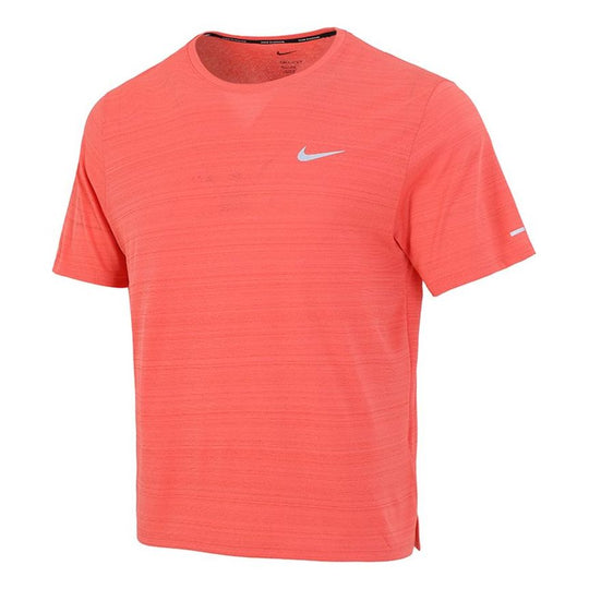 Men's Nike Nk Df Miler Top Ss Running Training Sports Short Sleeve Red T-Shirt CU5993-814