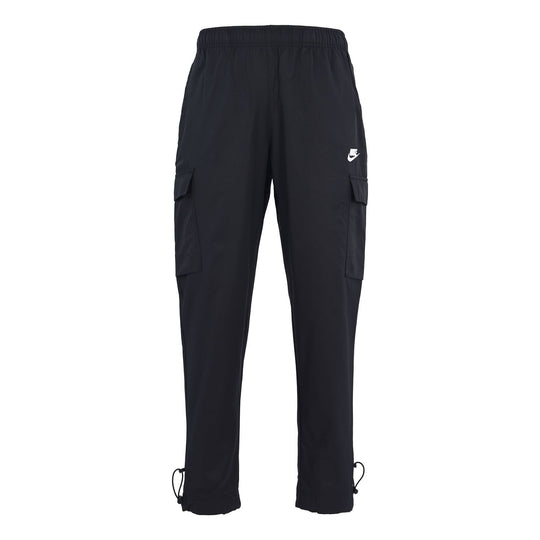 Men's Nike Sportswear Solid Color Logo Woven Cargo Casual Long Pants/Trousers Black DN4361-010