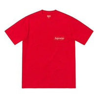 Supreme SS19 Mesh Stripe Pocket Tee Red Short Sleeve Unisex SUP-SS19-638