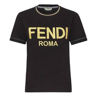 FENDI SS21 Solid Color Knit Short Sleeve Black FS7254AC6BF0GME