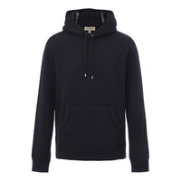 Men's Burberry hooded Pullover Long Sleeves Navy Blue 80362851