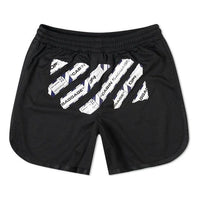 Men's Off-White CO VIRGIL ABLOH Rubber Strap Mesh Casual Shorts Black OMCI005S201010031088